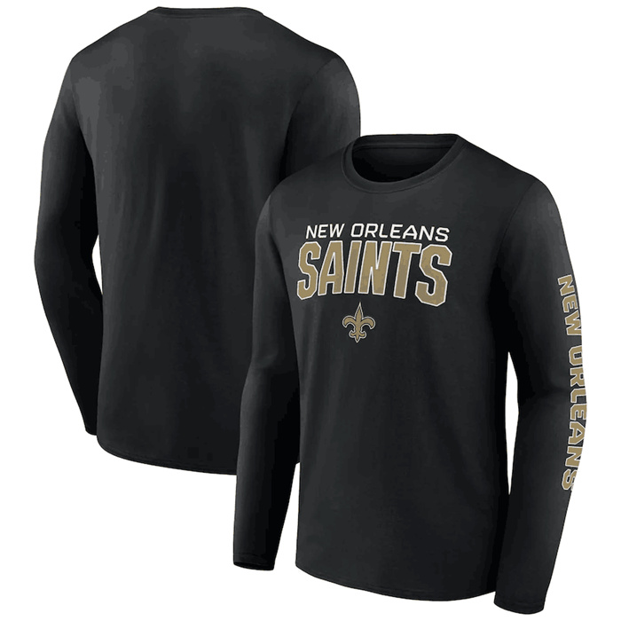Men's New Orleans Saints Black Go The Distance Long Sleeve T-Shirt Men's New Orleans Saints Black Go The Distance Long Sleeve T-Shirt