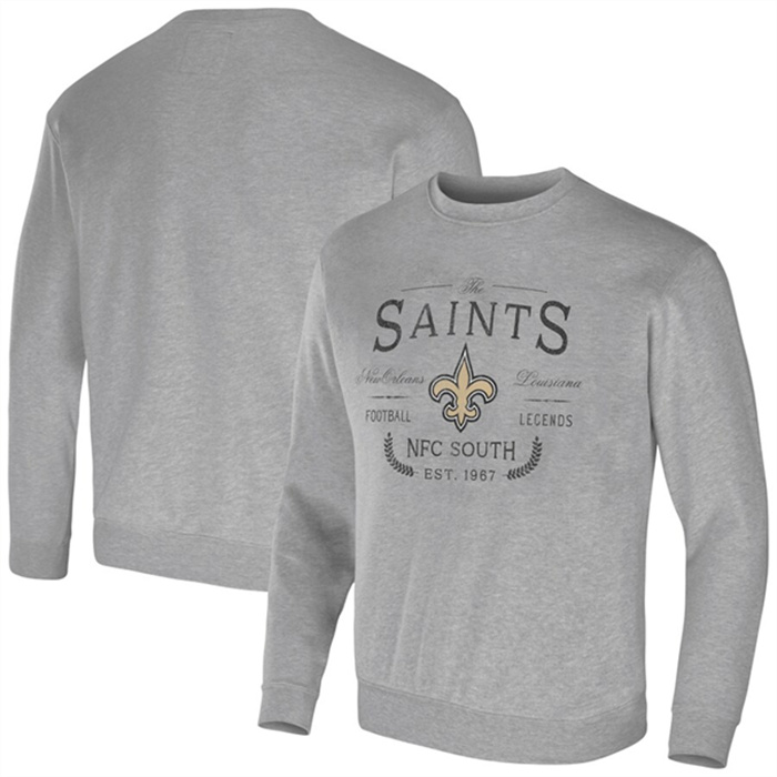 Men's New Orleans Saints Gray Darius Rucker Collection Pullover Sweatshirt Men's New Orleans Saints Gray Darius Rucker Collection Pullover Sweatshirt