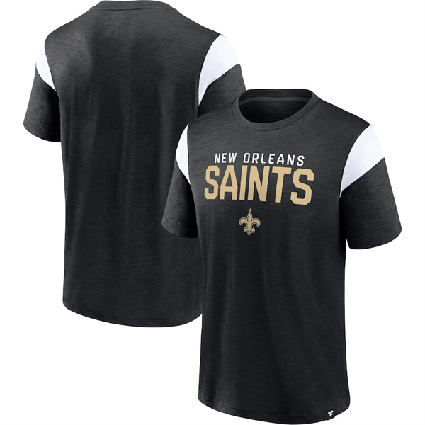 Men's New Orleans Saints Black White Home Stretch Team T-Shirt Men's New Orleans Saints Black White Home Stretch Team T-Shirt