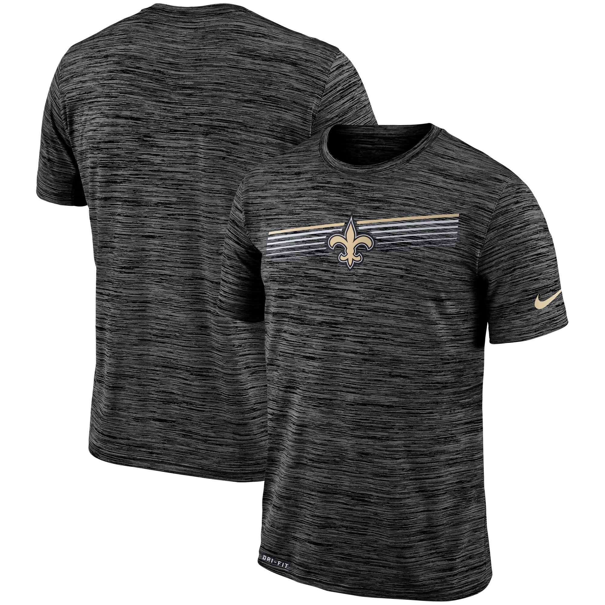 New Orleans Saints Nike Sideline Velocity Performance T-Shirt Heathered Black New Orleans Saints Nike Sideline Velocity Performance T-Shirt Heathered Black