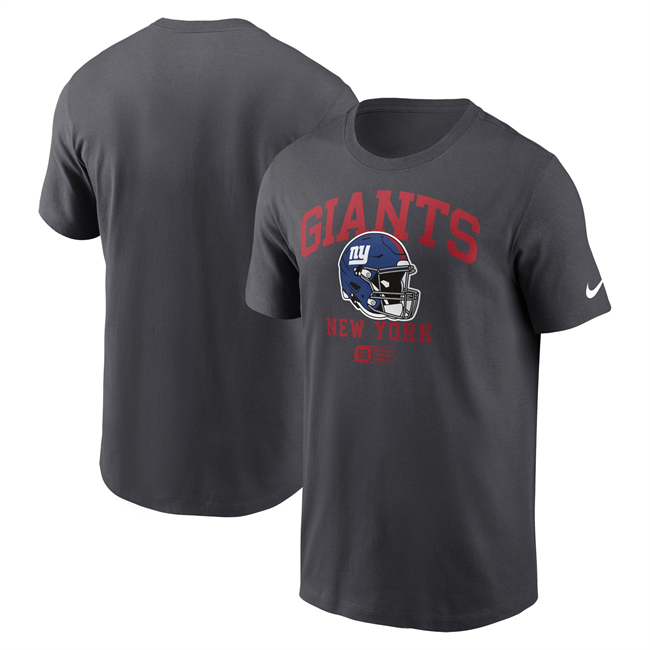 Men's New York Giants Anthracite Helmet Essential T-Shirt Men's New York Giants Anthracite Helmet Essential T-Shirt
