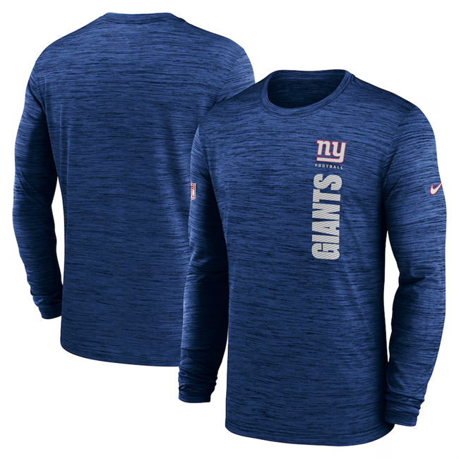 Men's New York Giants Royal 2024 Sideline Team Velocity Performance Long Sleeve T-Shirt Men's New York Giants Royal 2024 Sideline Team Velocity Performance Long Sleeve T-Shirt