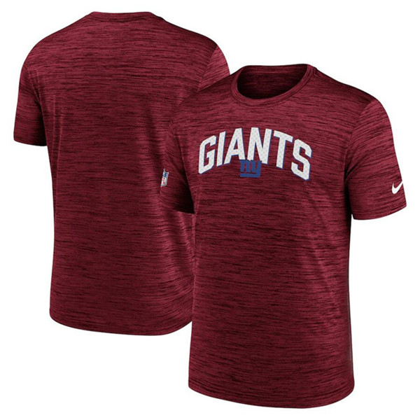 Men's New York Giants Red Sideline Velocity Stack Performance T-Shirt Men's New York Giants Red Sideline Velocity Stack Performance T-Shirt