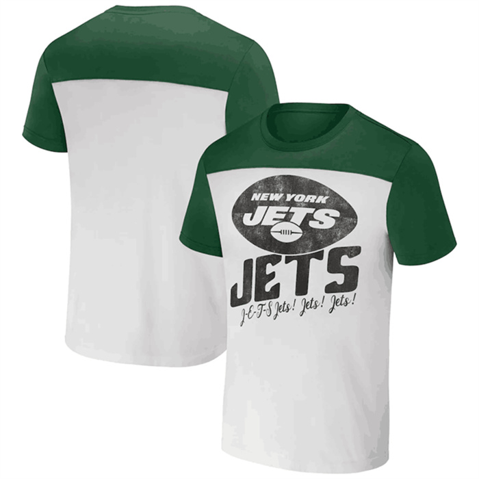 Men's New York Jets Cream Green X Darius Rucker Collection Colorblocked T-Shirt Men's New York Jets Cream Green X Darius Rucker Collection Colorblocked T-Shirt