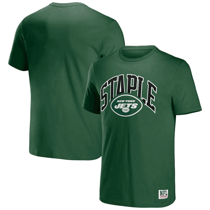 Men's New York Jets X Staple Green Logo Lockup T-Shirt Men's New York Jets X Staple Green Logo Lockup T-Shirt