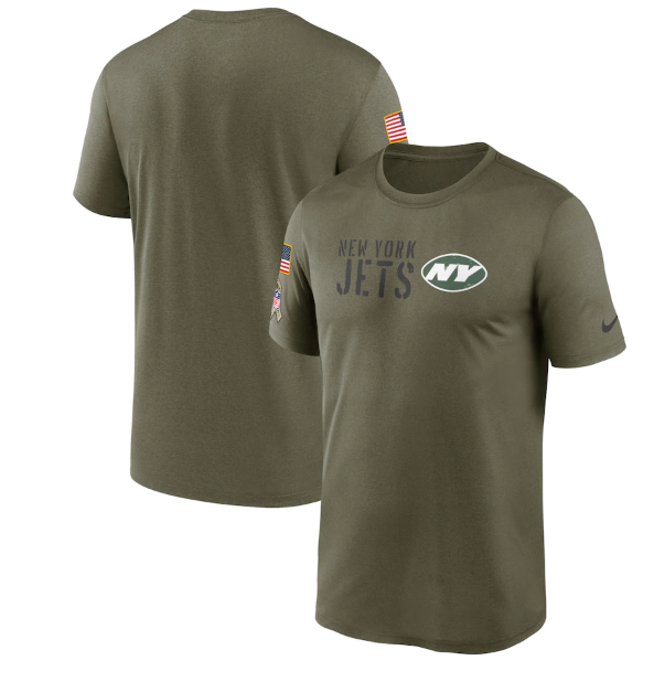 Men's New York Jets Olive 2022 Salute To Service Legend Team T-Shirt Men's New York Jets Olive 2022 Salute To Service Legend Team T-Shirt