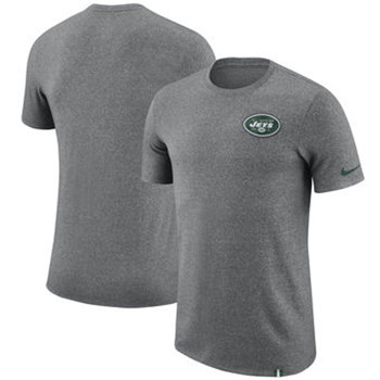 New York Jets Nike Marled Patch T-Shirt - Heathered Gray New York Jets Nike Marled Patch T-Shirt - Heathered Gray
