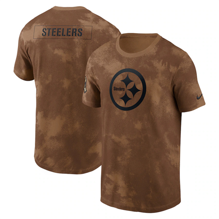 Men's Pittsburgh Steelers 2023 Brown Salute To Service Sideline T-Shirt Men's Pittsburgh Steelers 2023 Brown Salute To Service Sideline T-Shirt