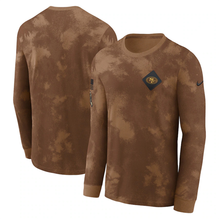 Men's San Francisco 49ers Brown 2023 Salute To Service Long Sleeve T-Shirt Men's San Francisco 49ers Brown 2023 Salute To Service Long Sleeve T-Shirt