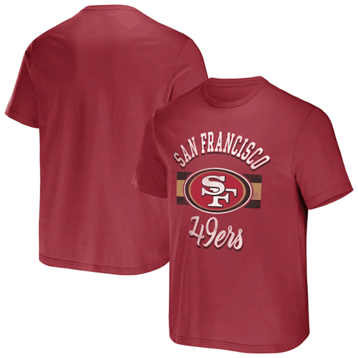 Men's San Francisco 49ers Scarlet X Darius Rucker Collection Stripe T-Shirt Men's San Francisco 49ers Scarlet X Darius Rucker Collection Stripe T-Shirt