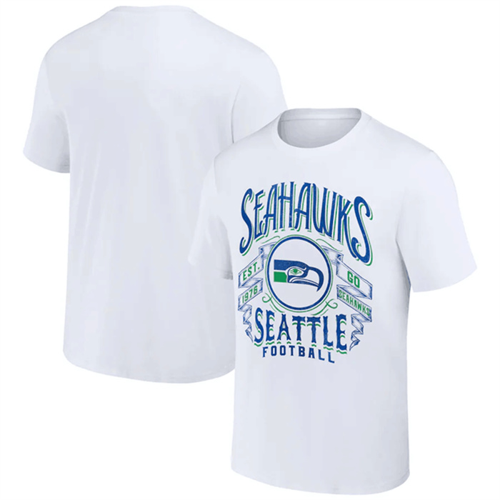 Men's Seattle Seahawks White X Darius Rucker Collection Vintage Football T-Shirt Men's Seattle Seahawks White X Darius Rucker Collection Vintage Football T-Shirt