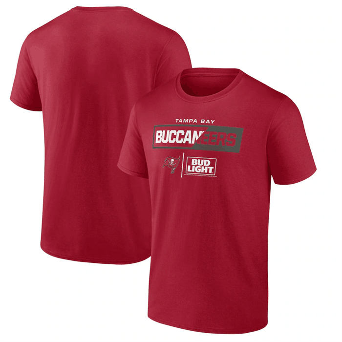 Men's Tampa Bay Buccaneers Red X Bud Light T-Shirt Men's Tampa Bay Buccaneers Red X Bud Light T-Shirt