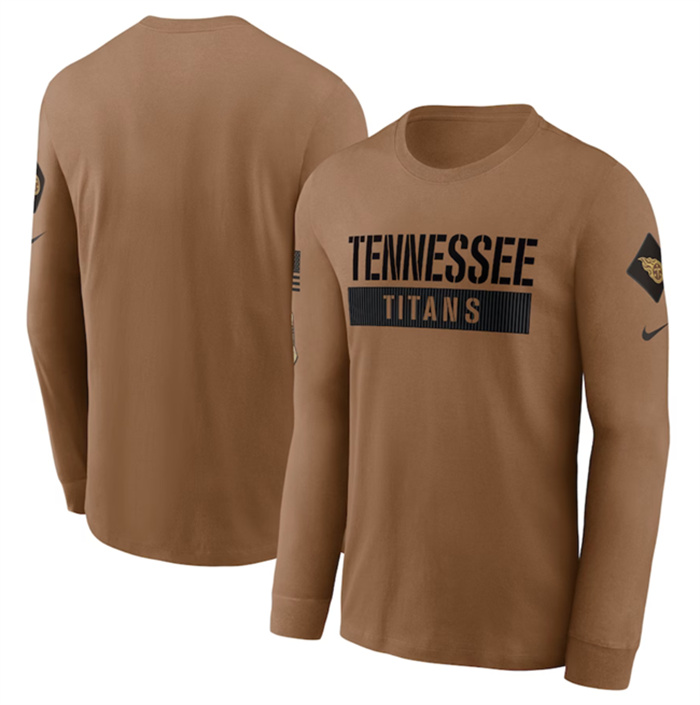 Men's Tennessee Titans 2023 Brown Salute To Service Long Sleeve T-Shirt Men's Tennessee Titans 2023 Brown Salute To Service Long Sleeve T-Shirt