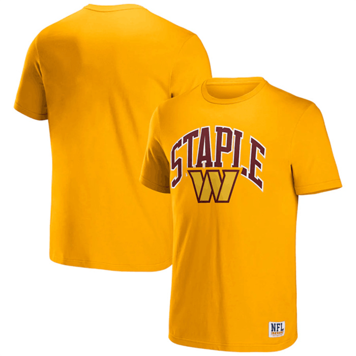 Men's Washington Commanders X Staple Yellow Logo Lockup T-Shirt Men's Washington Commanders X Staple Yellow Logo Lockup T-Shirt