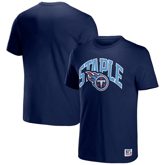 Men's Tennessee Titans X Staple Navy Logo Lockup T-Shirt Men's Tennessee Titans X Staple Navy Logo Lockup T-Shirt