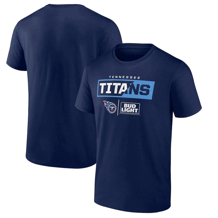 Men's Tennessee Titans Navy X Bud Light T-Shirt Men's Tennessee Titans Navy X Bud Light T-Shirt