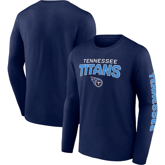 Men's Tennessee Titans Navy Go The Distance Long Sleeve T-Shirt Men's Tennessee Titans Navy Go The Distance Long Sleeve T-Shirt