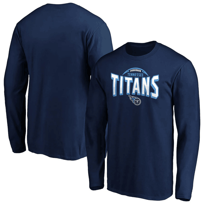 Men's Tennessee Titans Navy Clamp Down Long Sleeve T-Shirt Men's Tennessee Titans Navy Clamp Down Long Sleeve T-Shirt