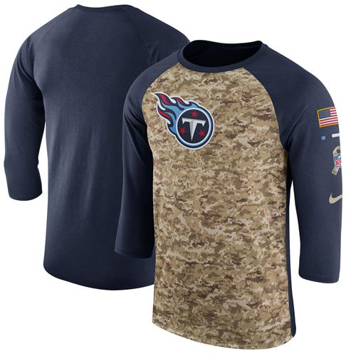 Men's Tennessee Titans Nike Camo Navy Salute to Service Sideline Legend Performance Three-Quarter Sleeve T-Shirt Men's Tennessee Titans Nike Camo Navy Salute to Service Sideline Legend Performance Three-Quarter Sleeve T-Shirt