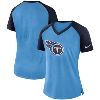 Tennessee Titans Nike Women's Top V Neck T-Shirt Light Blue Navy Tennessee Titans Nike Women's Top V Neck T-Shirt Light Blue Navy