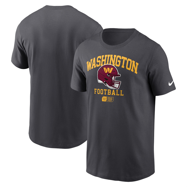 Men's Washington Commanders Anthracite Helmet Essential T-Shirt Men's Washington Commanders Anthracite Helmet Essential T-Shirt