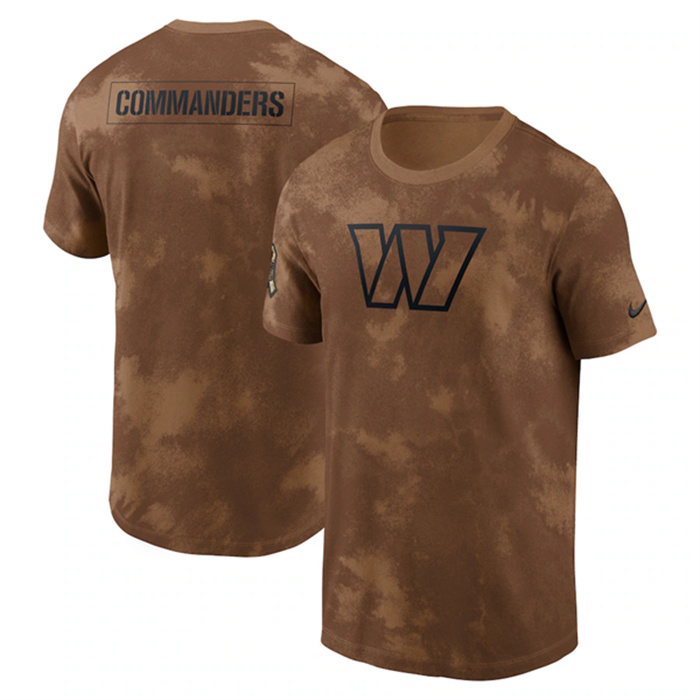 Men's Washington Commanders 2023 Brown Salute To Service Sideline T-Shirt Men's Washington Commanders 2023 Brown Salute To Service Sideline T-Shirt