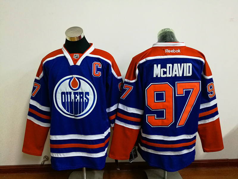 Oilers #97 Connor McDavid Light Blue Stitched NHL Jersey