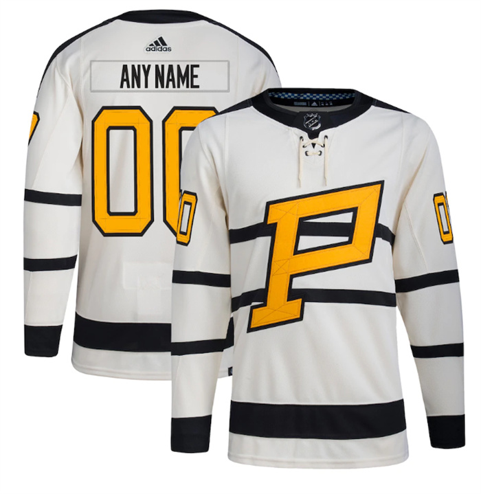 Men's Pittsburgh Penguins Custom Cream 2023 Winter Classic Stitched Jersey Men's Pittsburgh Penguins Custom Cream 2023 Winter Classic Stitched Jersey