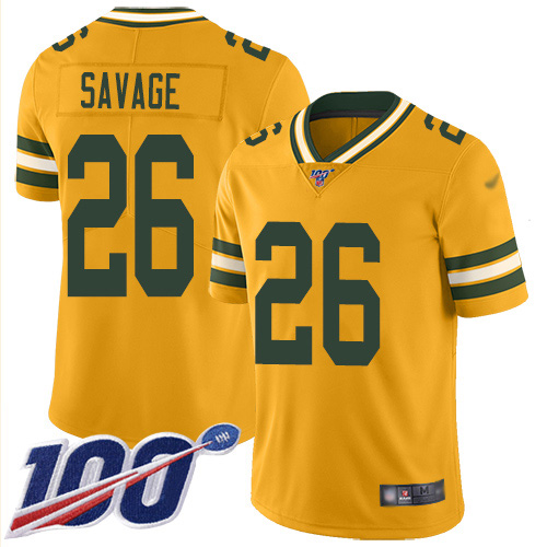 Packers #26 Darnell Savage Yellow Youth Stitched Football Limited Rush 100th Season Jersey Packers #26 Darnell Savage Yellow Youth Stitched Football Limited Rush 100th Season Jersey
