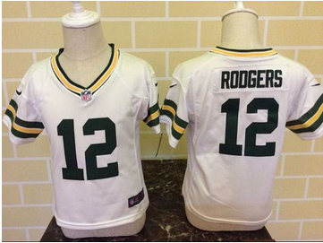 Toddler Nike Packers #12 Aaron Rodgers White Stitched NFL Elite Jersey Toddler Nike Packers #12 Aaron Rodgers White Stitched NFL Elite Jersey
