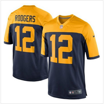 Youth New Green Bay Packers #12 Aaron Rodgers Navy Blue Alternate Stitched NFL New Elite Jersey
