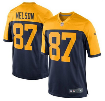 Yout hNew Green Bay Packers #87 Jordy Nelson Navy Blue Alternate Stitched NFL New Elite Jersey