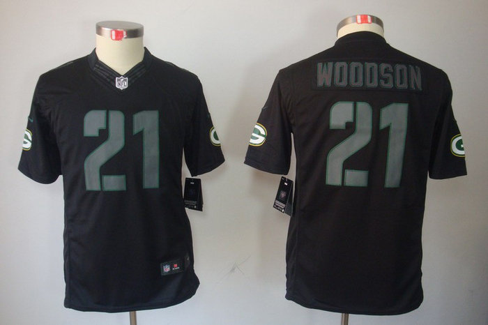 Youth NEW Green Bay Packers 21 Charles Woodson Black Jerseys(Impact Limited) Youth NEW Green Bay Packers 21 Charles Woodson Black Jerseys(Impact Limited)