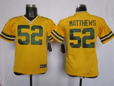 Youth NEW Green Bay Packers 52 Clay Matthews Yellow Jerseys Youth NEW Green Bay Packers 52 Clay Matthews Yellow Jerseys