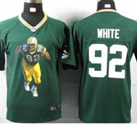 Nike Youth Green Bay Packers #92 White Green Portrait Fashion Game Jerseys