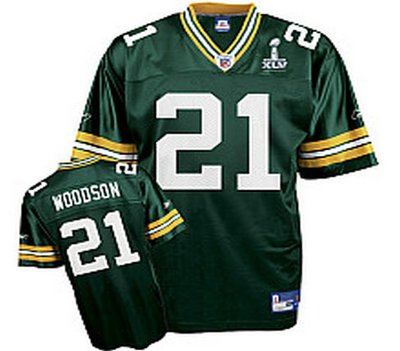 Green Bay Packers C Woodson 21 Super Bowl XLV Green Kid Jersey