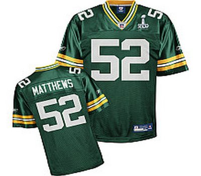 Green Bay Packers Clay Matthews 52 Super Bowl XLV Team Color Youth Jersey