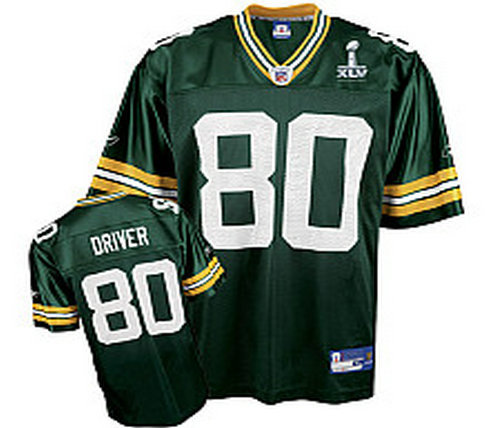 Green Bay Packers Donald Driver 80 Super Bowl XLV Team Color Youth Jersey