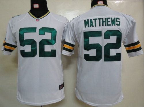 Youth Nike Green Bay Packers 52 Clay Matthews White Jerseys