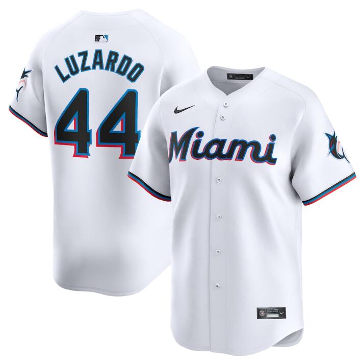 Men's Miami Marlins #44 Jesus Luzardo White 2024 Home Limited Stitched Baseball Jersey Men's Miami Marlins #44 Jesus Luzardo White 2024 Home Limited Stitched Baseball Jersey