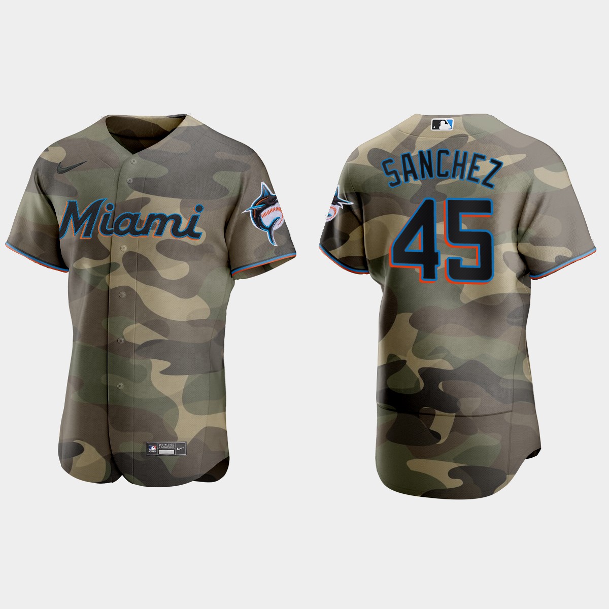 Miami Marlins #45 Sixto Sanchez Men's Nike 2021 Armed Forces Day Authentic MLB Jersey -Camo Miami Marlins #45 Sixto Sanchez Men's Nike 2021 Armed Forces Day Authentic MLB Jersey -Camo