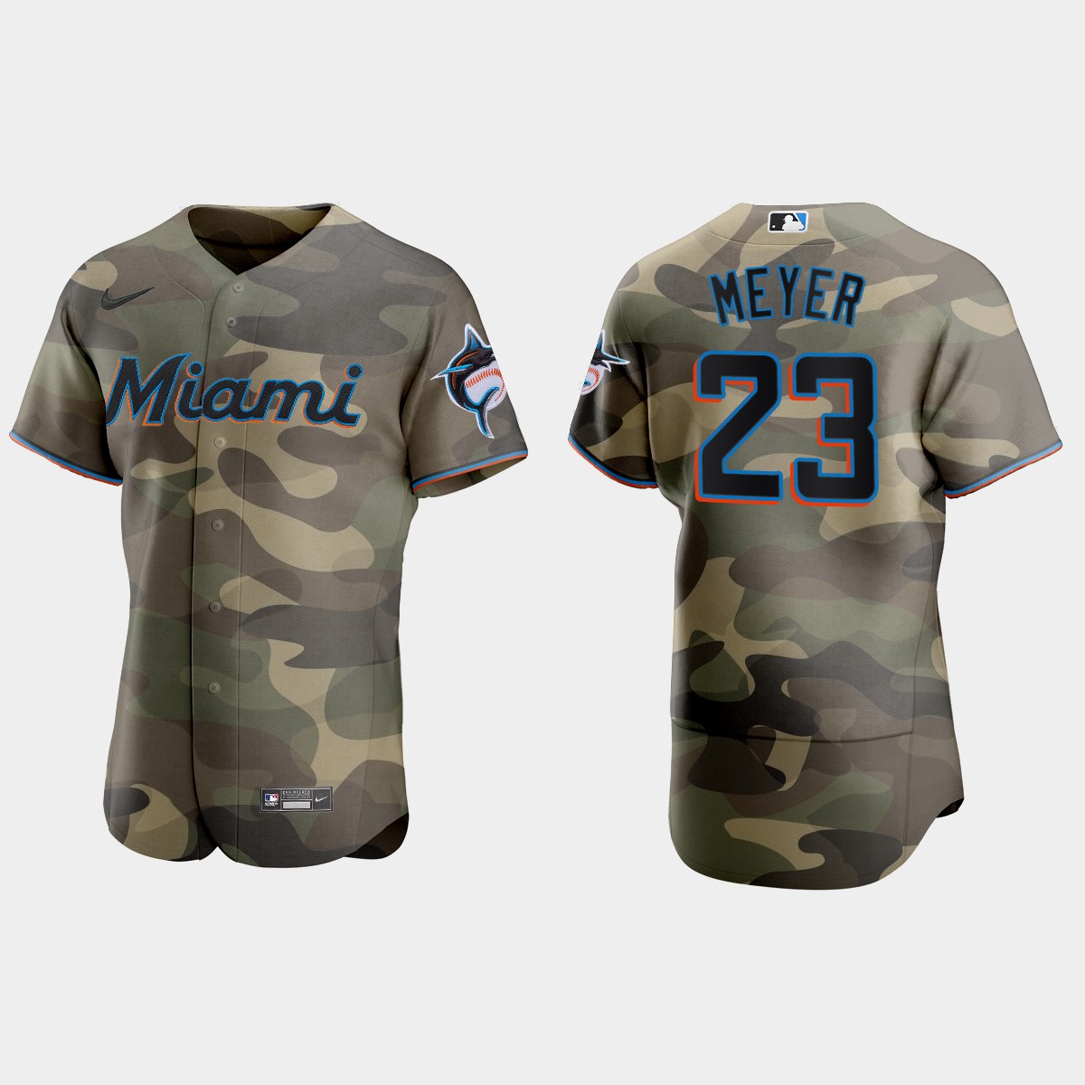 Miami Marlins #23 Max Meyer Men's Nike 2021 Armed Forces Day Authentic MLB Jersey -Camo Miami Marlins #23 Max Meyer Men's Nike 2021 Armed Forces Day Authentic MLB Jersey -Camo