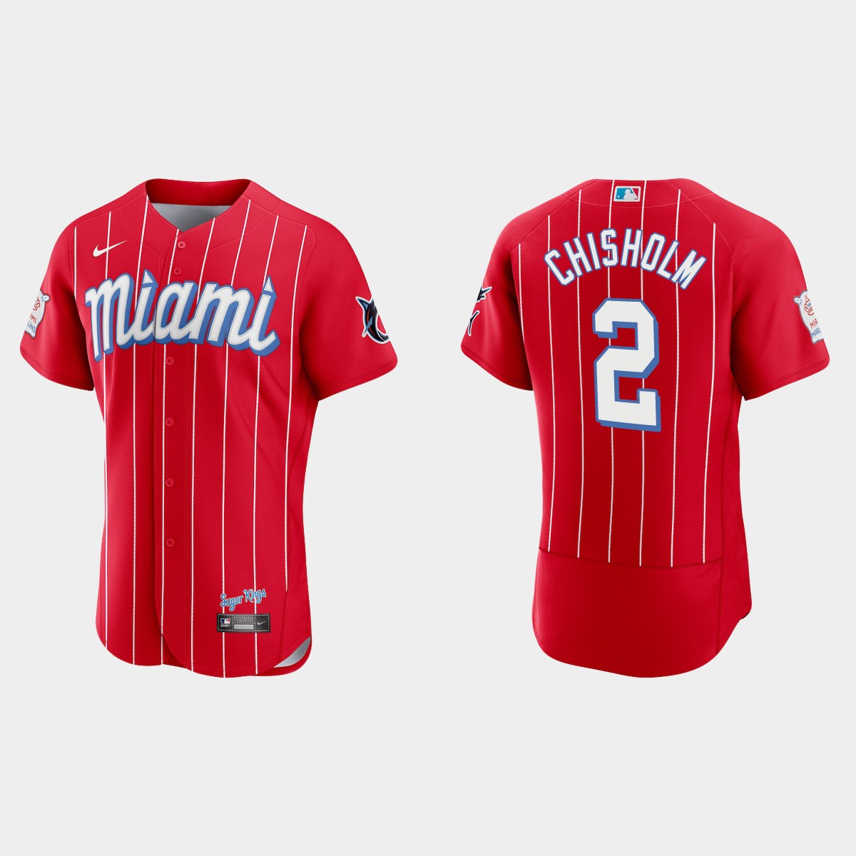 Miami Marlins #2 Jazz Chisholm Men's Nike 2021 City Connect Authentic MLB Jersey Red Miami Marlins #2 Jazz Chisholm Men's Nike 2021 City Connect Authentic MLB Jersey Red