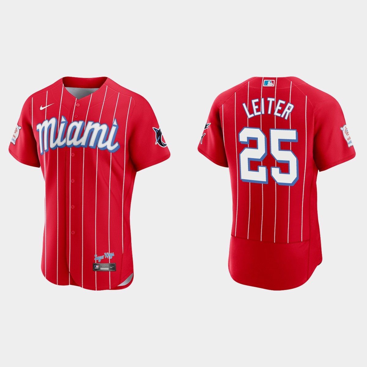 Miami Marlins #25 Al Leiter Men's Nike 2021 City Connect Authentic MLB Jersey Red Miami Marlins #25 Al Leiter Men's Nike 2021 City Connect Authentic MLB Jersey Red