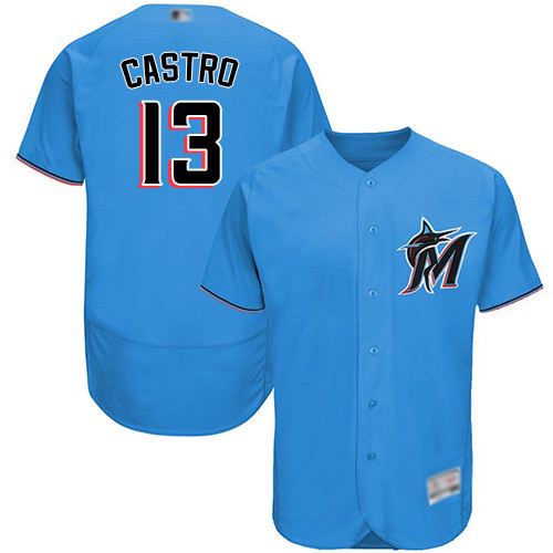marlins #13 Starlin Castro Blue Flexbase Authentic Collection Stitched Baseball Jersey marlins #13 Starlin Castro Blue Flexbase Authentic Collection Stitched Baseball Jersey