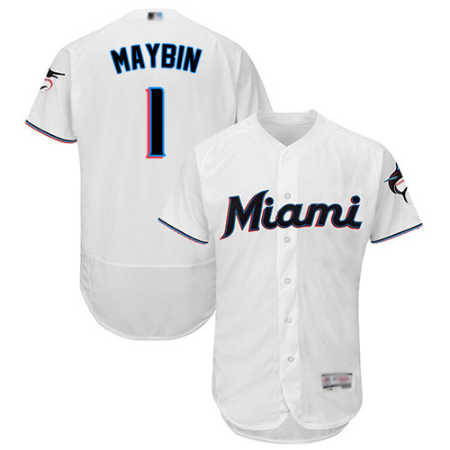 marlins #1 Cameron Maybin White Flexbase Authentic Collection Stitched Baseball Jersey marlins #1 Cameron Maybin White Flexbase Authentic Collection Stitched Baseball Jersey