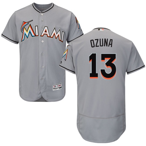 marlins #13 Marcell Ozuna Grey Flexbase Authentic Collection Stitched MLB Jersey marlins #13 Marcell Ozuna Grey Flexbase Authentic Collection Stitched MLB Jersey