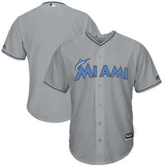 Men's Miami Marlins Majestic Gray Father's Day Cool Base Replica Team Jersey Men's Miami Marlins Majestic Gray Father's Day Cool Base Replica Team Jersey