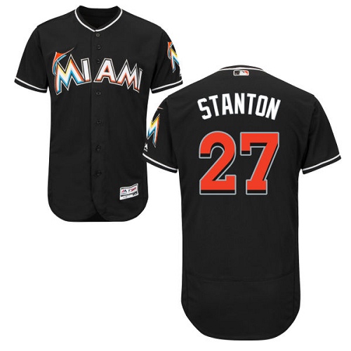 marlins #27 Giancarlo Stanton Black Flexbase Authentic Collection Stitched MLB Jersey marlins #27 Giancarlo Stanton Black Flexbase Authentic Collection Stitched MLB Jersey