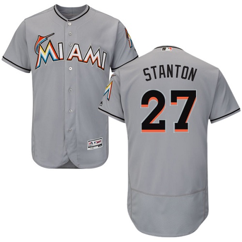 marlins #27 Giancarlo Stanton Grey Flexbase Authentic Collection Stitched MLB Jersey marlins #27 Giancarlo Stanton Grey Flexbase Authentic Collection Stitched MLB Jersey